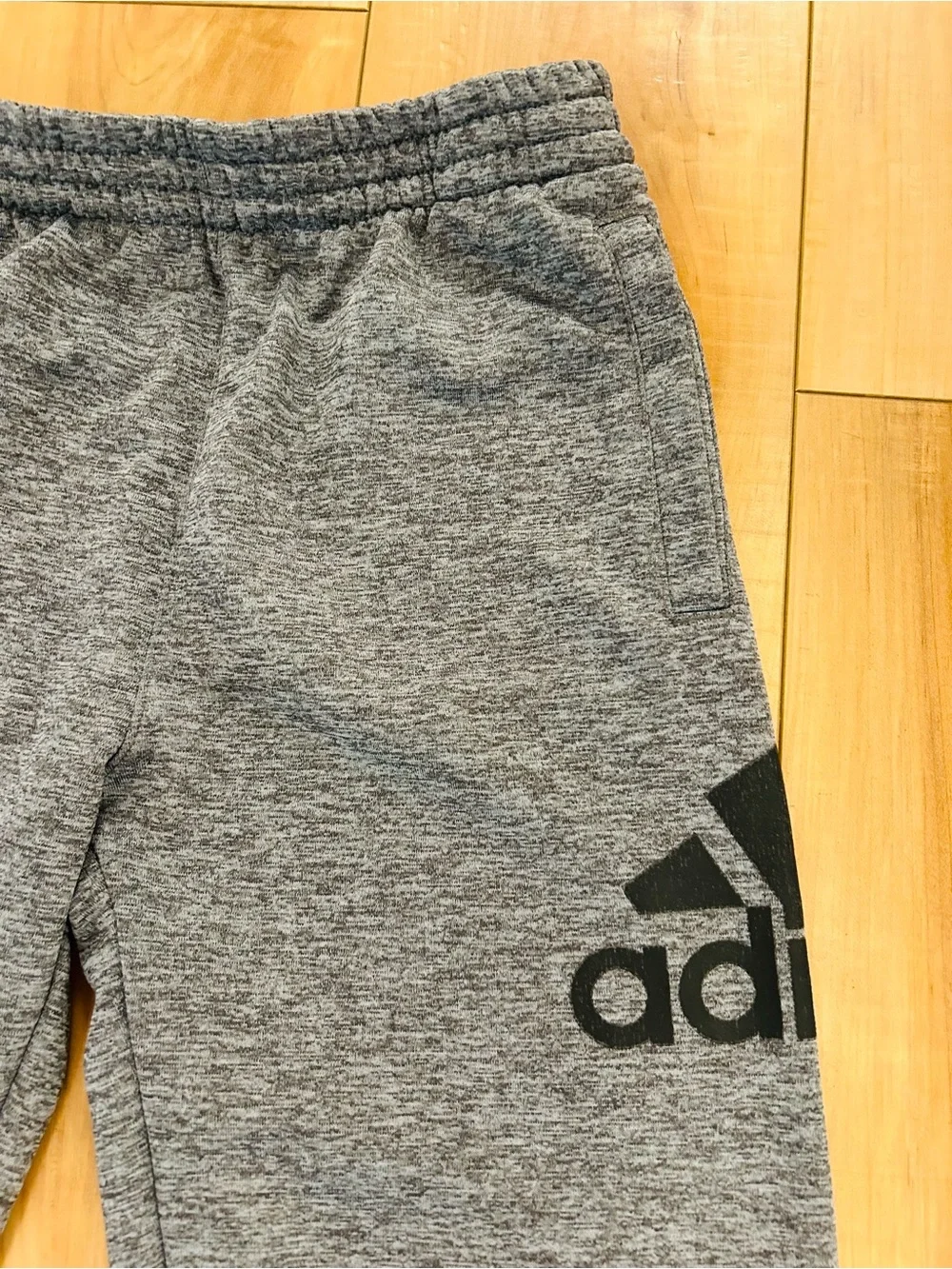ADIDAS Boys' Grey Logo Jogger Athletic Pants